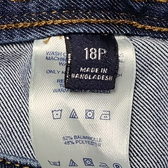 Lands End Womens 18P Blue Wash Denim Jeans Straight Leg Pants - Picture 7 of 11